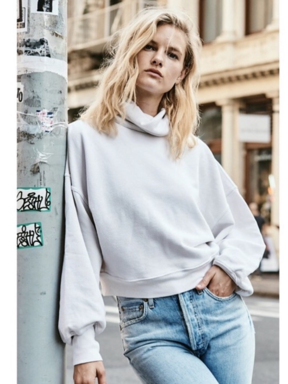NWT AGOLDE Extended Rib Sweatshirt